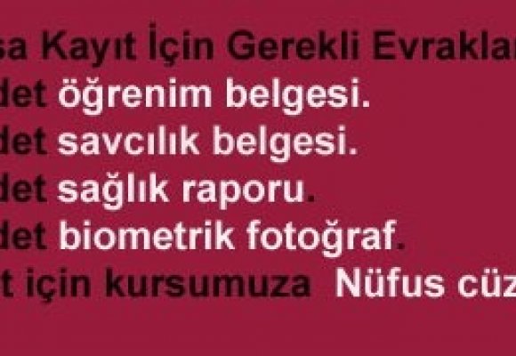 GEREKLİ EVRAKLAR